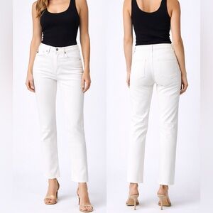 AG Jeans The Prima White Slim Cigarette Jeans Size 26 Adriano Goldschmied